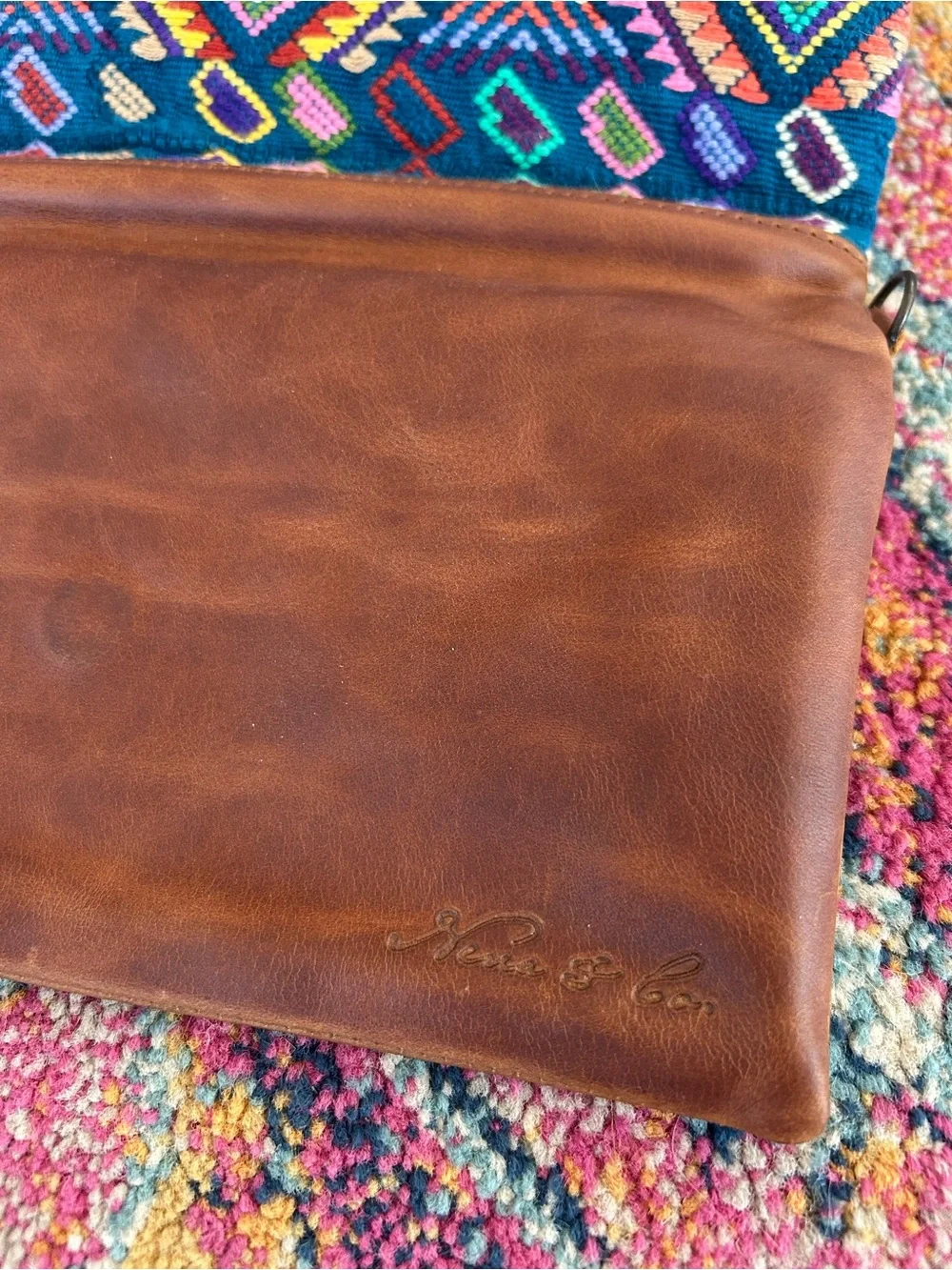 Guatemalan Artisan | Women’s Multicolor Canvas/Leather Boho Embroidered Clutch